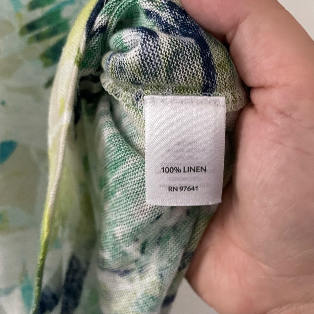 J. Jill Love Linen Tropical Palm Print Tank Top - Picture 7 of 9